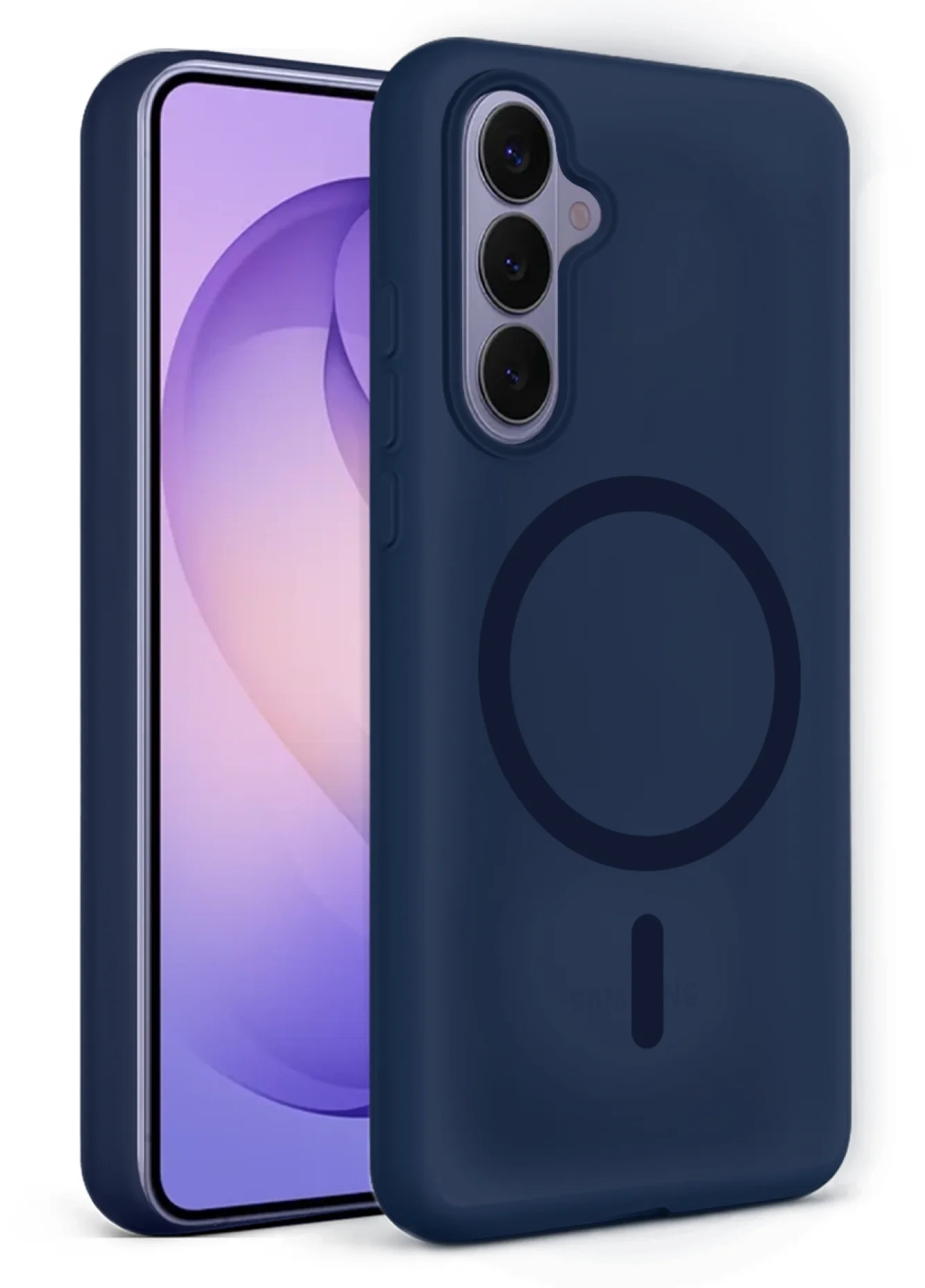 Чохол для Samsung S26 (S942) Silicone Aura Magnet Navy (MCLAM-SS26NV) MAKE - Фото 1