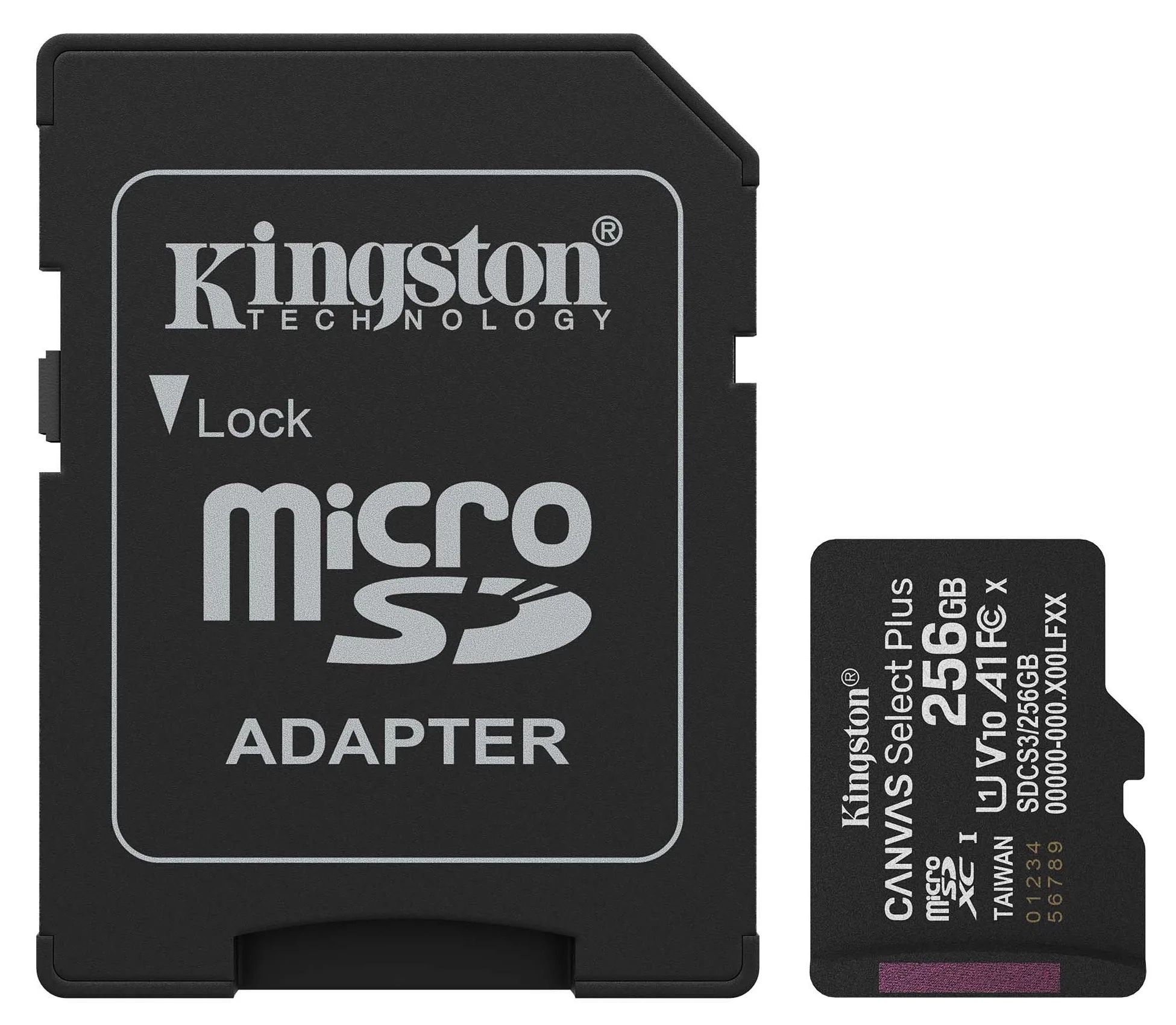 Карта пам'яті 256GB microSDXC Canvas Select Plus Gen3 150MB/s A1 Card + Adapter (SDCS3/256GB) Kingston Карта пам'яті 256GB microSDXC Canvas Select Plus Gen3 150MB/s A1 Card + Adapter (SDCS3/256GB) Kingston - samsungshop.com.ua