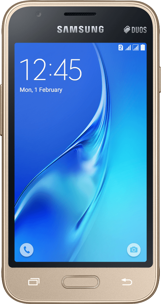 Смартфон Samsung Galaxy J1 mini (2016) SM-J105H Gold - фото 1 - samsungshop.com.ua