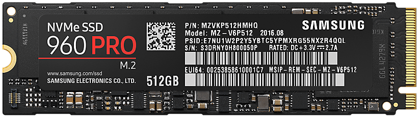 SSD накопитель Samsung 960 PRO 512GB M.2 PCIe 3.0 4x (MZ-V6P512BW) - samsungshop.com.ua