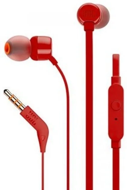 Дротові навушники JBL T110 Red (JBLT110RED) - фото 1 - samsungshop.com.ua