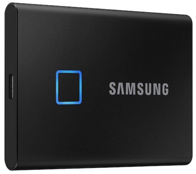 Портативный накопитель SSD 2TB USB 3.1 Gen 2 Samsung T7 Touch Black (MU-PC2T0K/WW) - фото 1 - samsungshop.com.ua