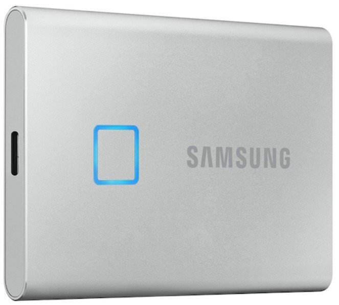 Портативный накопитель SSD 2TB USB 3.1 Gen 2 Samsung T7 Touch Silver (MU-PC2T0S/WW) - фото 1 - samsungshop.com.ua