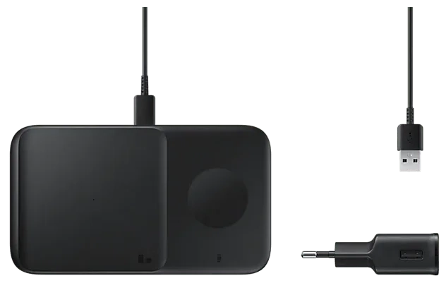 Бездротовий З/П Wireless Charger Duo 9W (with TA 25W) Black (EP-P4300TBRGRU) SAMSUNG - Фото 1