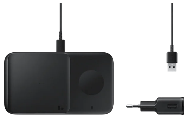 Беспроводное зарядное устройство SAMSUNG Wireless Charger Duo 9W Black (EP-P4300TBRGRU) - фото 1 - samsungshop.com.ua