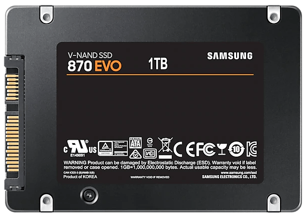 Твердотельный накопитель SSD 2.5" Samsung 870 EVO 1TB SATA 3bit MLC (MZ-77E1T0BW) - samsungshop.com.ua