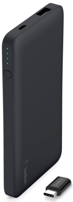 Мобильная батарея Belkin Pocket Power 5V 2.4A 5000mAh, USB-C adapter, black - фото 1 - samsungshop.com.ua