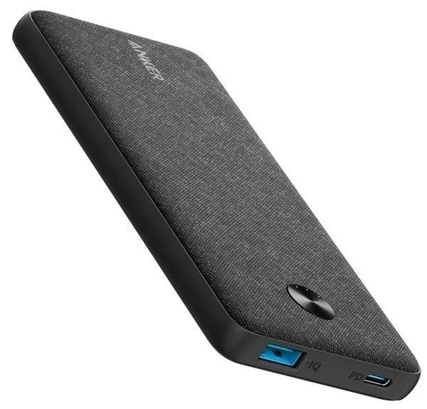 Портативний зарядний пристрій ANKER PowerCore Slim 10000 mAh PD Fabric Black - Фото 1 Портативний зарядний пристрій ANKER PowerCore Slim 10000 mAh PD Fabric Black - Фото 1
