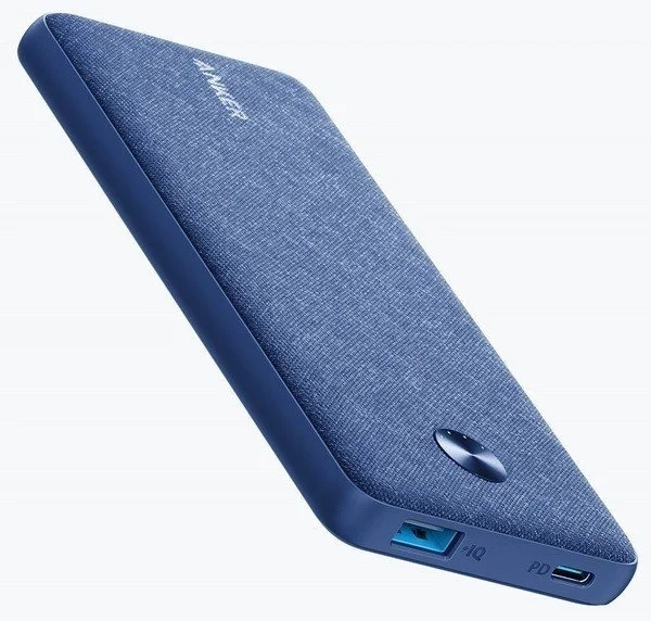 Портативний зарядний пристрій ANKER PowerCore Slim 10000 mAh PD Fabric Blue - Фото 1 Портативний зарядний пристрій ANKER PowerCore Slim 10000 mAh PD Fabric Blue - Фото 1