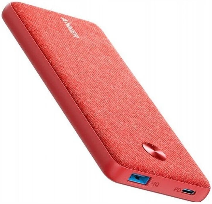 Портативний зарядний пристрій ANKER PowerCore Slim 10000 mAh PD Fabric Red - Фото 1