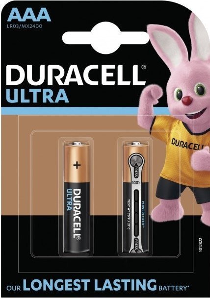 Батарейки DURACELL LR03 KPD 02*10 Ultra уп. 1x2 шт. (6443616) - фото 1 - samsungshop.com.ua