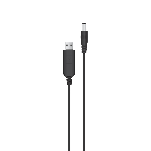 Кабель питания ACCLAB USB to DC, 5,5х2,1 мм, 12V, 1A (1283126565120) черный - samsungshop.com.ua